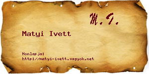 Matyi Ivett névjegykártya